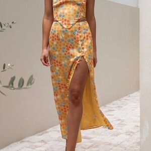 Sabo Skirt Yumee yellow midi skirt